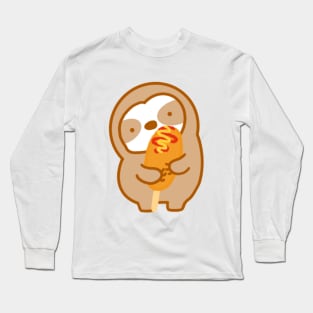 Cute Corn Dog Sloth Long Sleeve T-Shirt